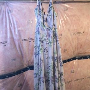 Purple floral bridesmaid dress